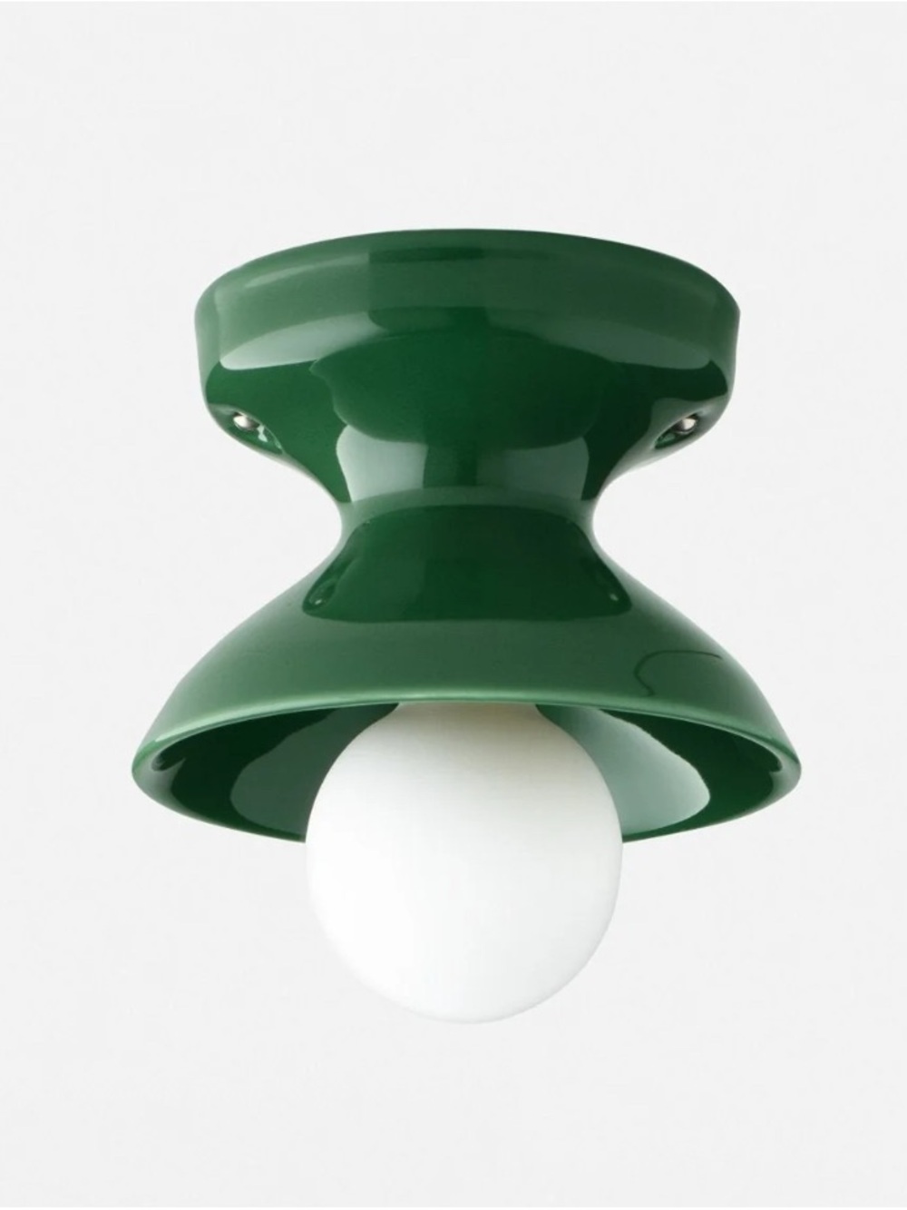 Schoolhouse Electric Alabax Medium Flushmount in Green